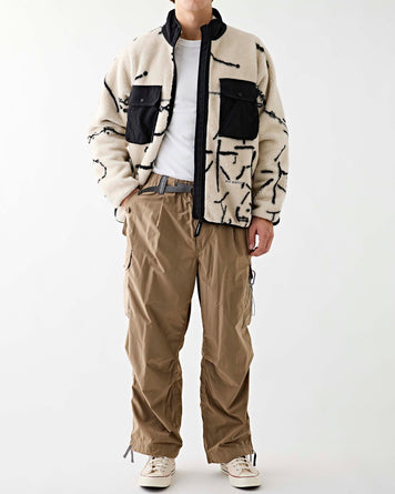 and wander Oversized Cargo Pants Beige Pants Men