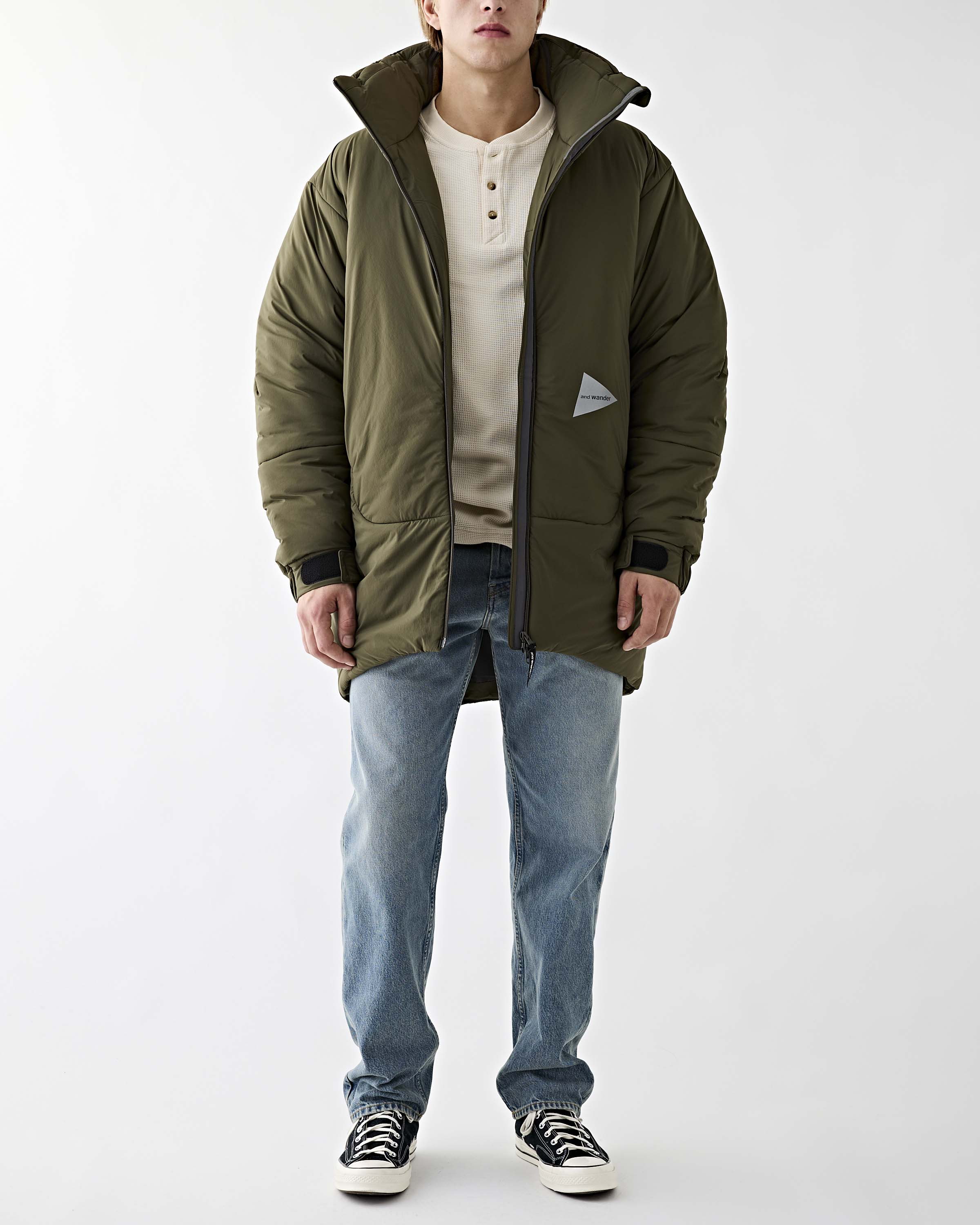 and wander Top Fleece Coat Khaki JKT Long Men