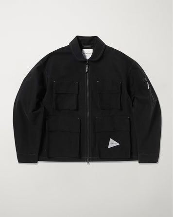 and wander C/PE Twill Field Jacket Black JKT Long Men