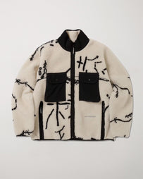 and wander Daijiro OHARA Map Key Boa Jacket Off White JKT Short Men