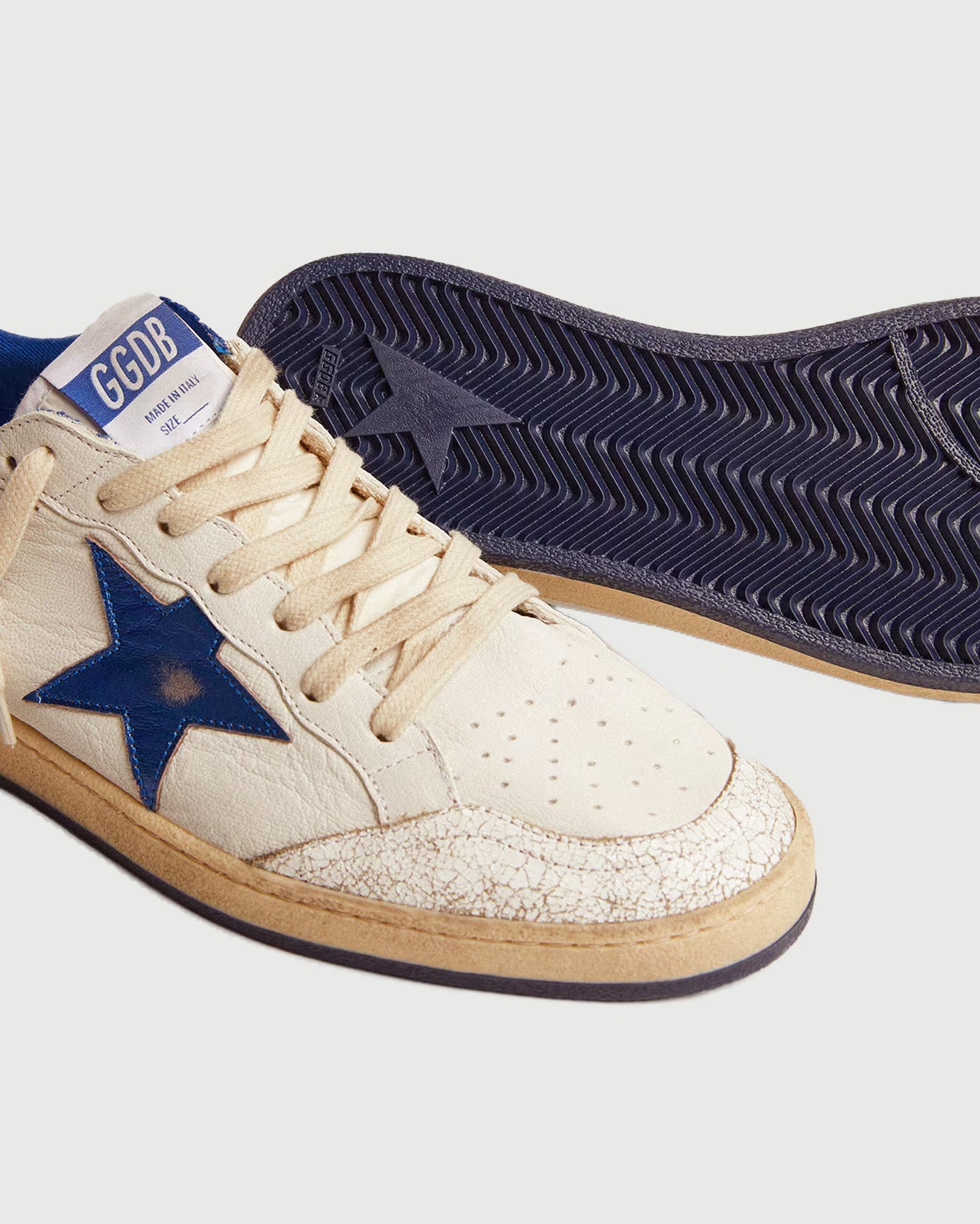 Golden Goose Ballstar Nappa Upper White & Blue Star Shoes Sneakers Men