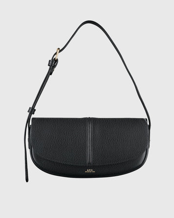 A.P.C. Sac Betty Shoulder Black Grained Leather Bags Women