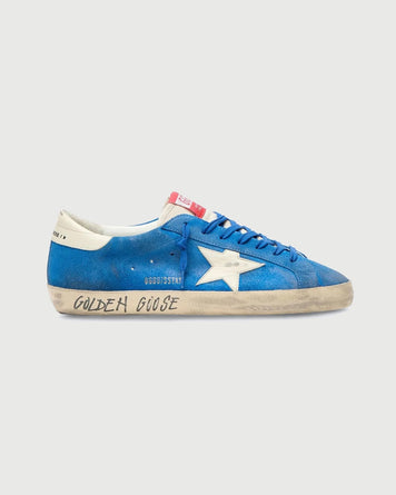 Golden Goose Super-star Suede Upper Blue & White Star Shoes Sneakers Men