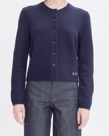 A.P.C. Cardigan Mila Dark Navy Knitwear Women