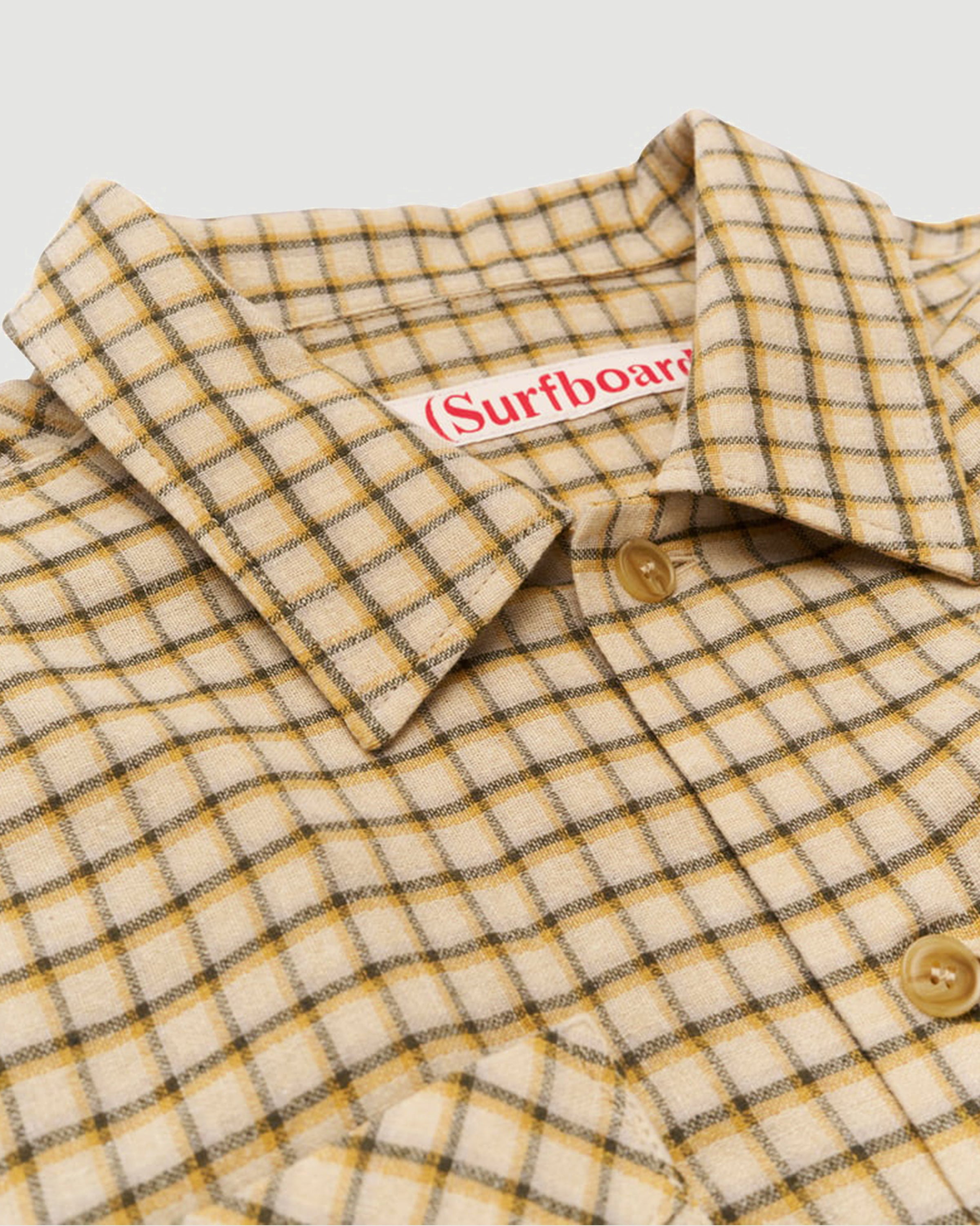 Stockholm Surfboard Club Club Overshirt Yellow Check Shirt L/S Men