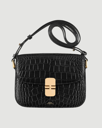 A.P.C. Sac Grace Small Croco Motif Black Bags Women