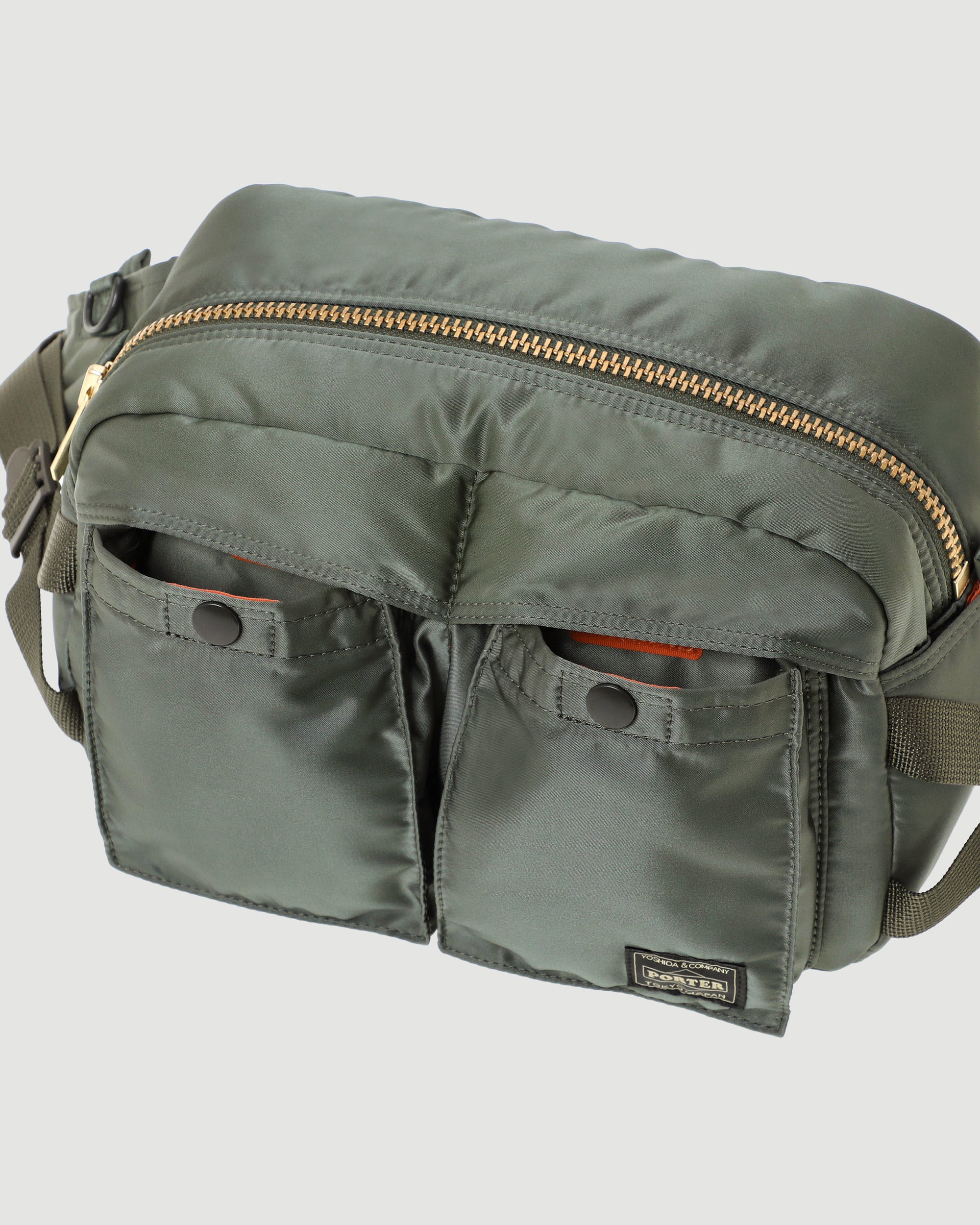 Porter Yoshida Tanker Waist Bag Sage Green Large Bags Unisex