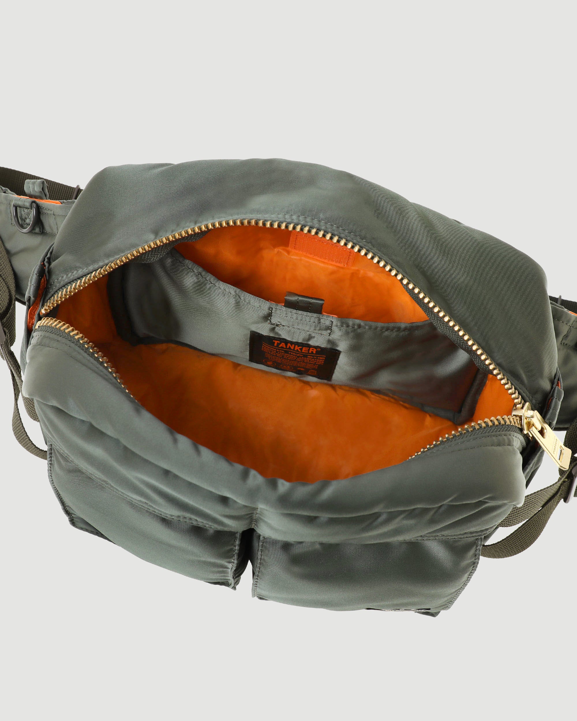 Porter Yoshida Tanker Waist Bag Sage Green Large Bags Unisex