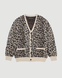 Wacko Maria Leopard Mohair Cardigan Ivory Knitwear Men