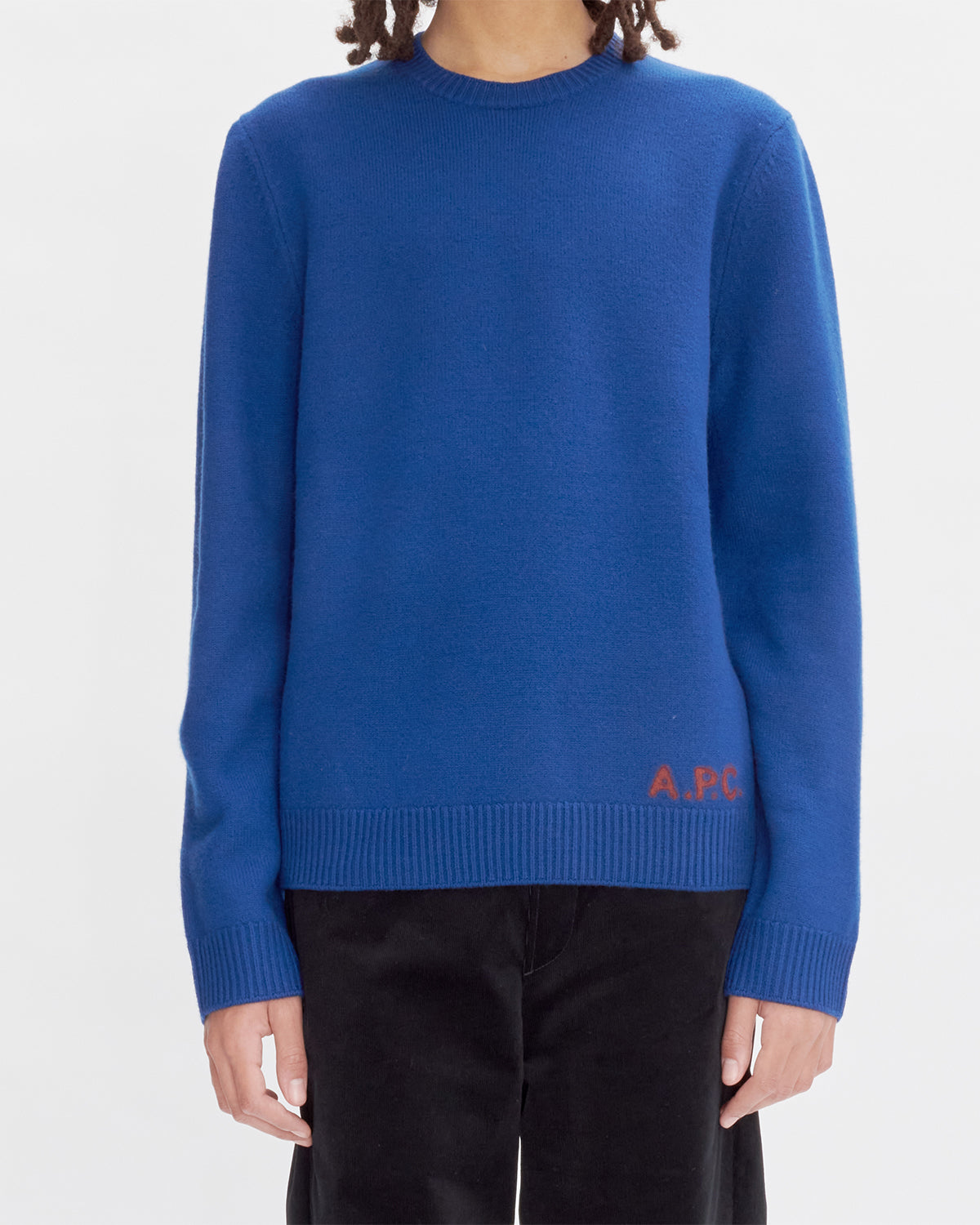 A.P.C. Pull Edward Dark Blue Knitwear Men