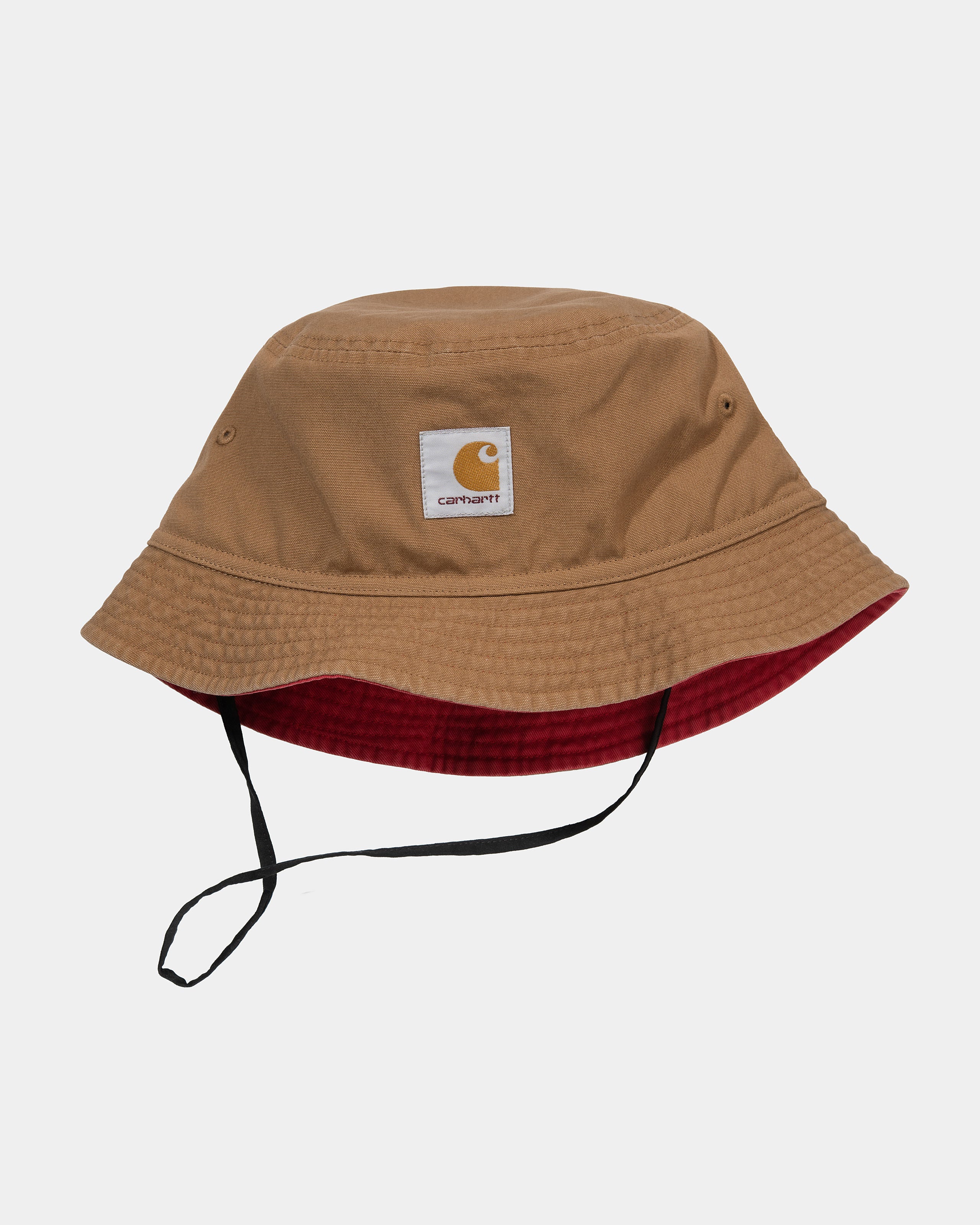 Carhartt WIP Heston Bucket Hat Hamilton Brown/ Cherry Headwear Unisex