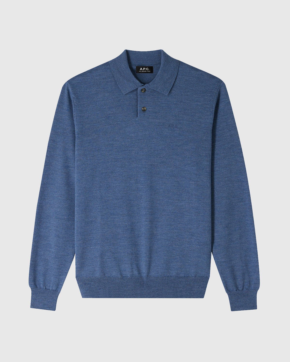 A.P.C. Polo Jacob Logo Bleu Acier Chine MEN KNITWEAR