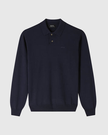 A.P.C. Polo Jacob Logo Dark Navy MEN KNITWEAR