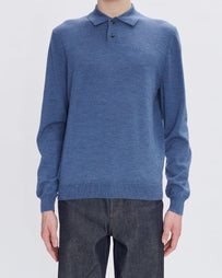 A.P.C. Polo Jacob Logo Bleu Acier Chine MEN KNITWEAR