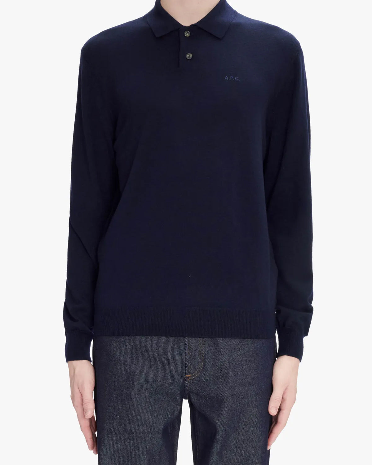 A.P.C. Polo Jacob Logo Dark Navy Knitwear Men