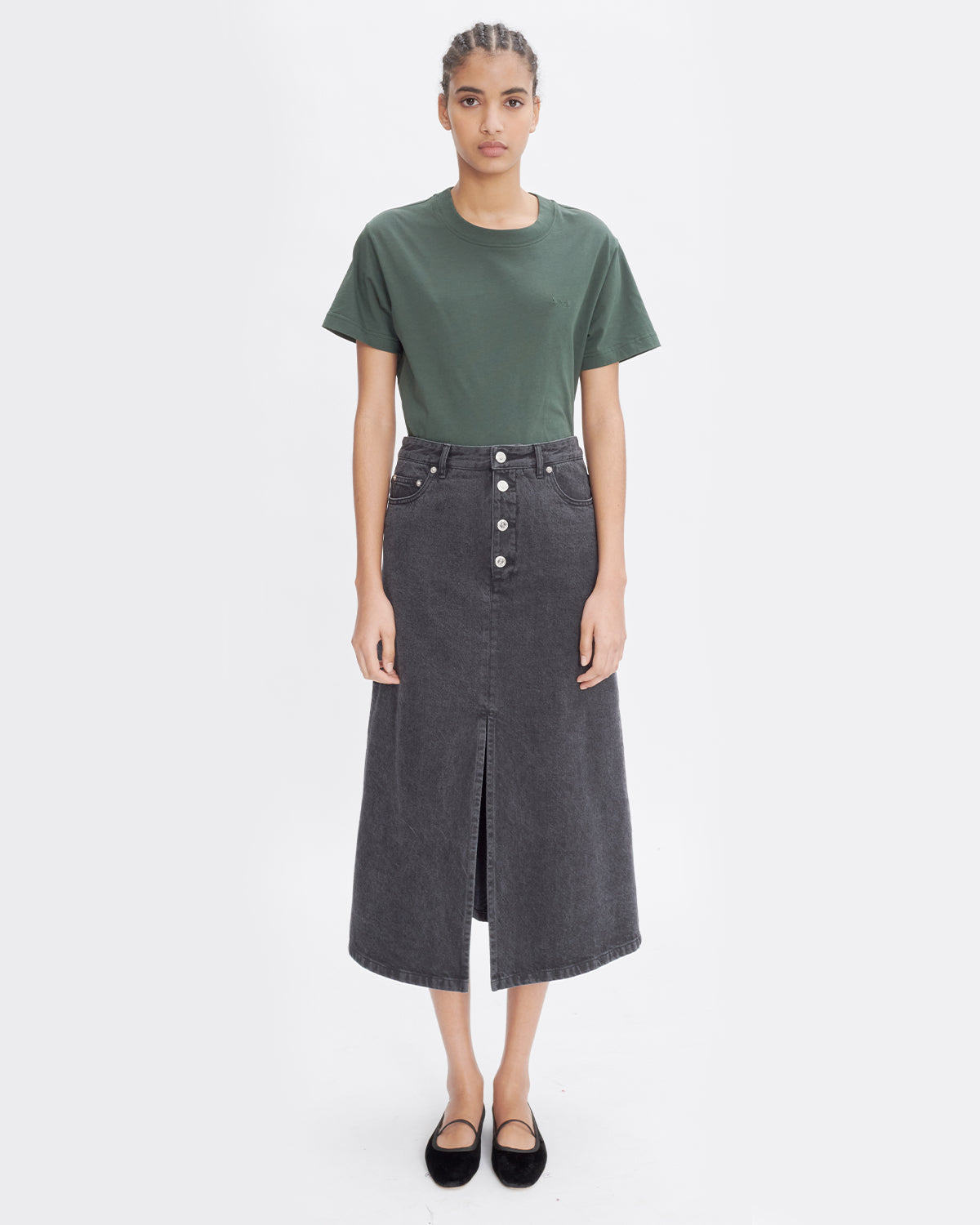 A.P.C. Jupe Tennessee Washed Black Skirt