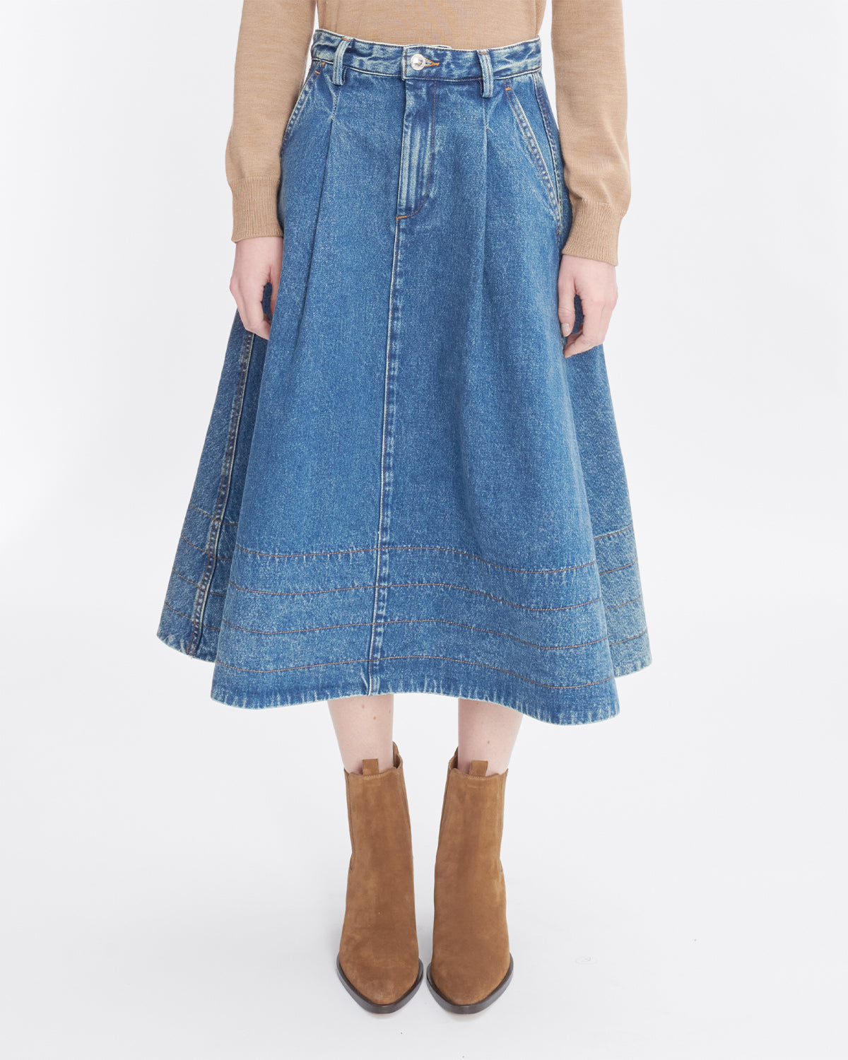 A.P.C. Jupe Enora Washed Indigo Skirt