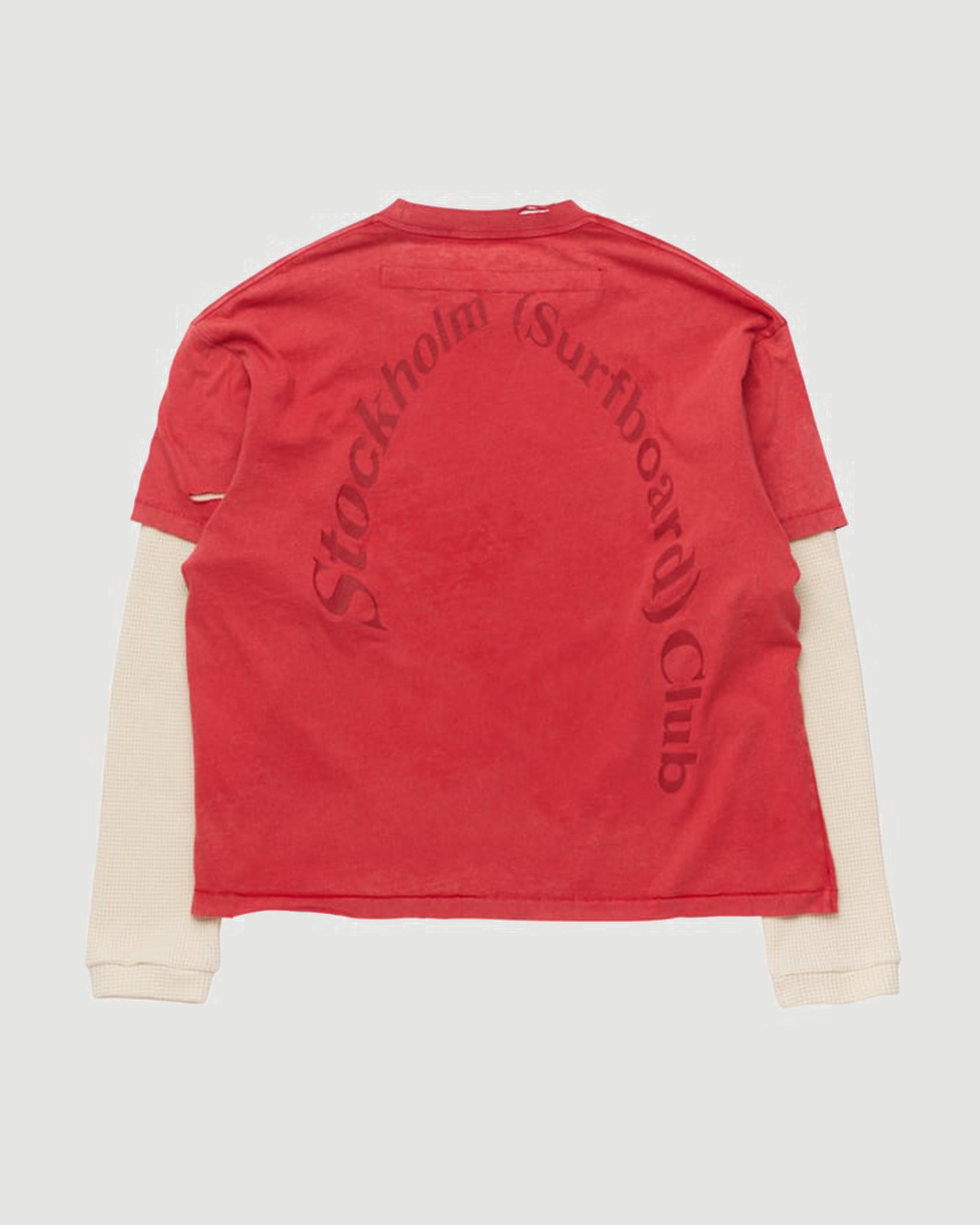 Stockholm Surfboard Club Layer Box Tee Signature Red T-shirt L/S Men