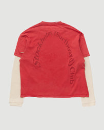 Stockholm Surfboard Club Layer Box Tee Signature Red T-shirt L/S Men