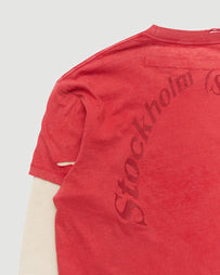 Stockholm Surfboard Club Layer Box Tee Signature Red T-shirt L/S Men
