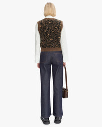 A.P.C. Gilet Leana Brown Knitwear Women