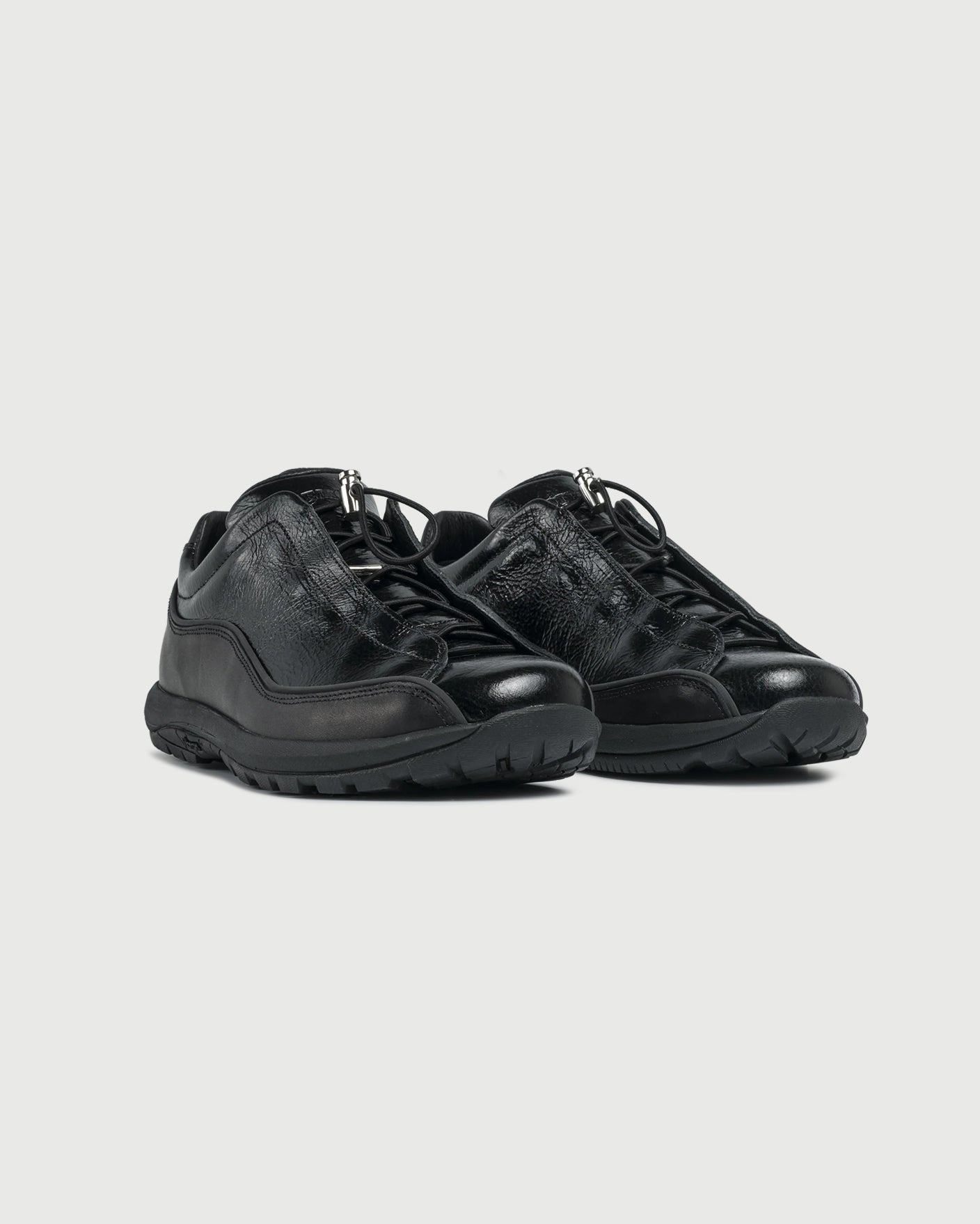 Diemme Licata Black Crackled Patent Leather Shoes Leather Men