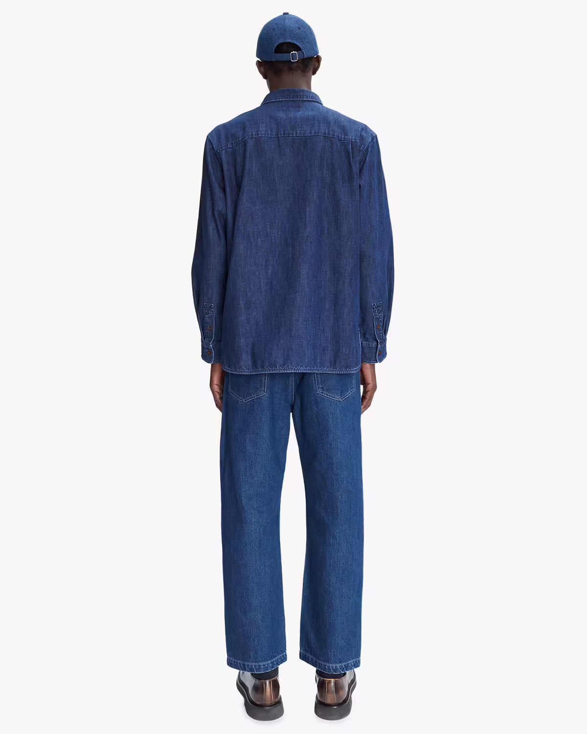 A.P.C. Chemise Malo Logo Washed Indigo Shirts L/S Men