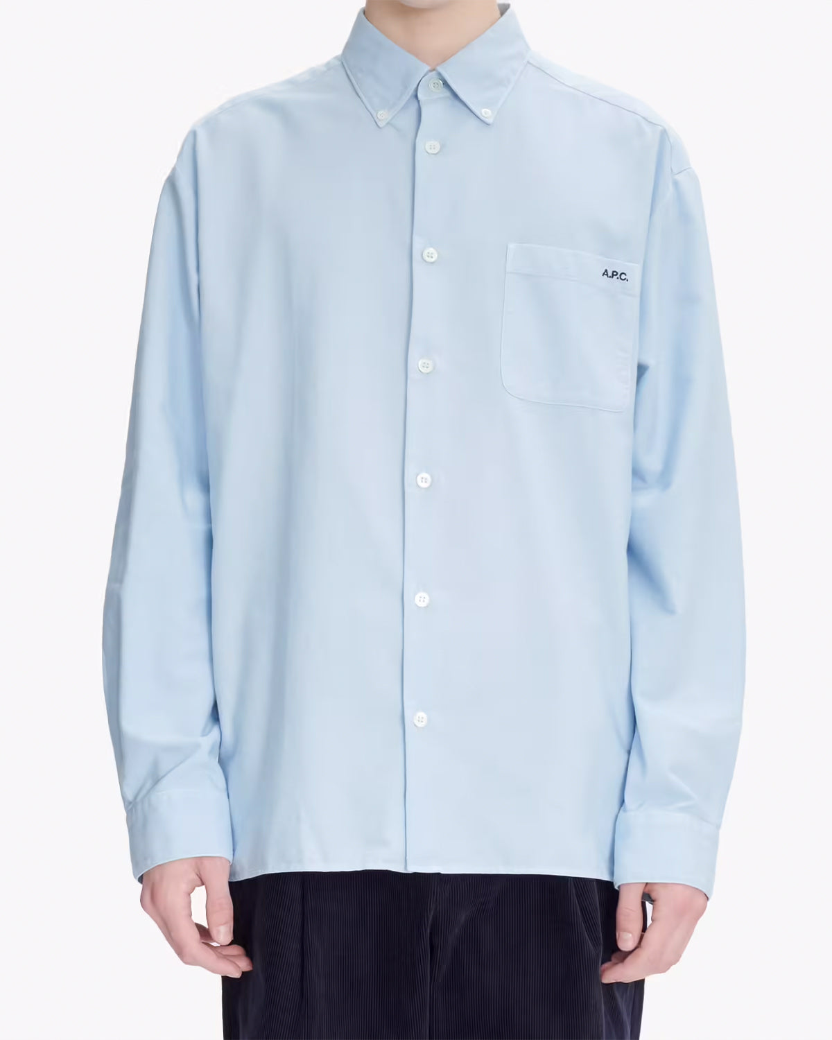 A.P.C. Chemise Mateo Logo Light Blue Shirt L/S Men