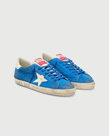 Golden Goose Super-star Suede Upper Blue & White Star Shoes Sneakers Men