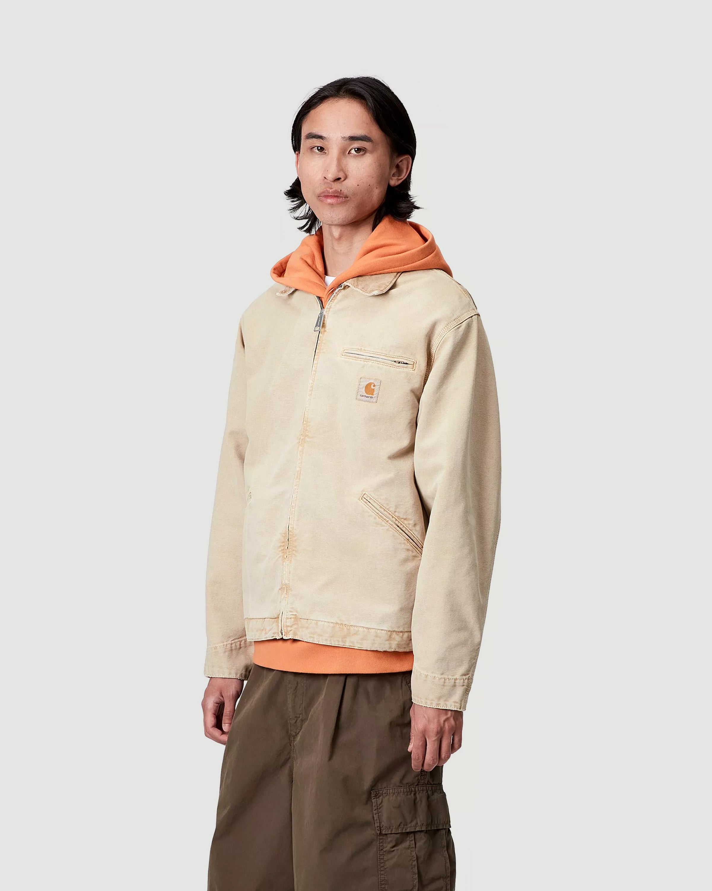 Carhartt WIP OG Detroit Dusty Hamilton Brown Chalk Wash JKT Short Men
