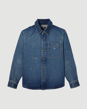 A.P.C. Surchemise Basile Washed Indigo Paint Spots Shirt L/S Men