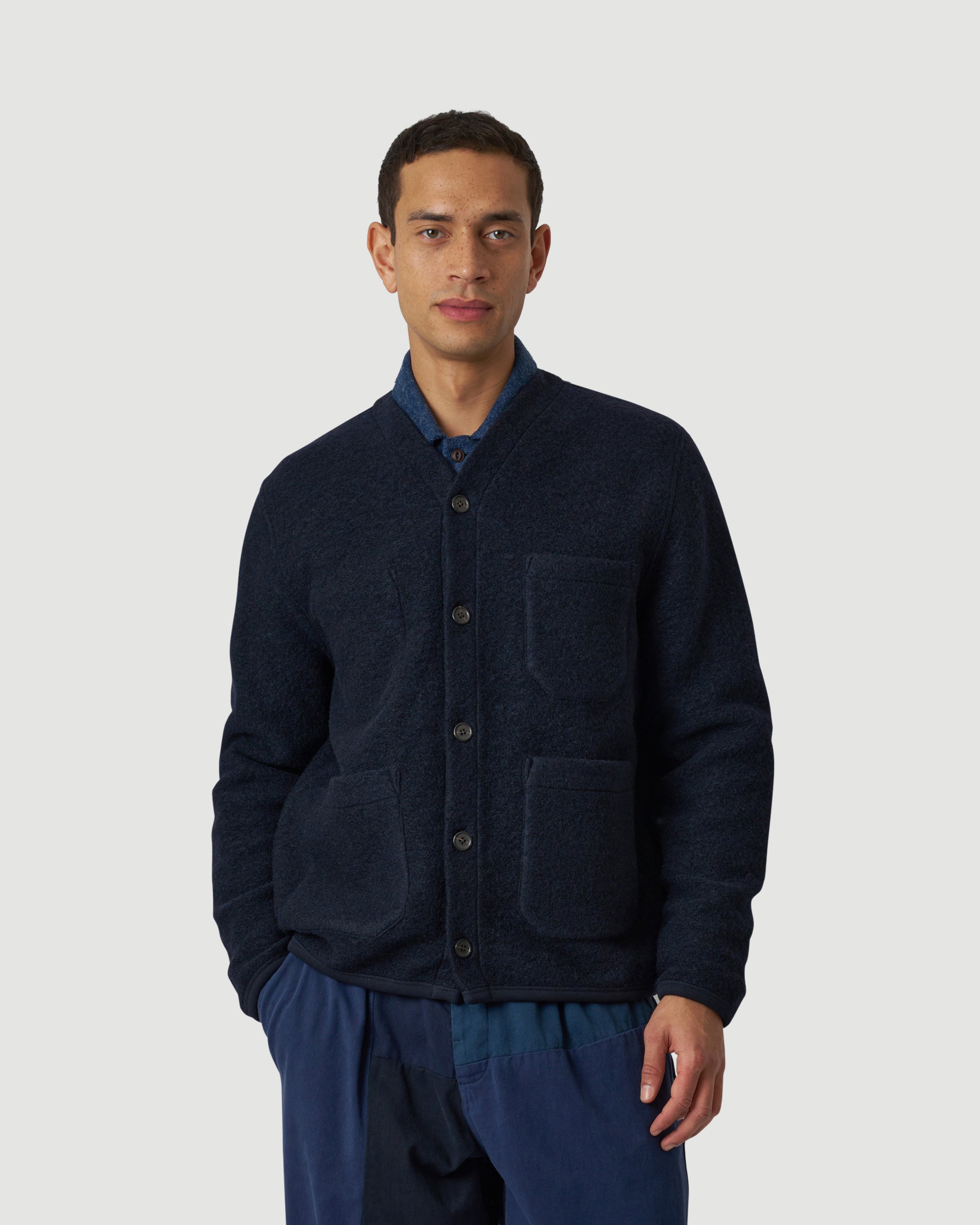 Universal Works Cardigan Indigo Knitwear Men