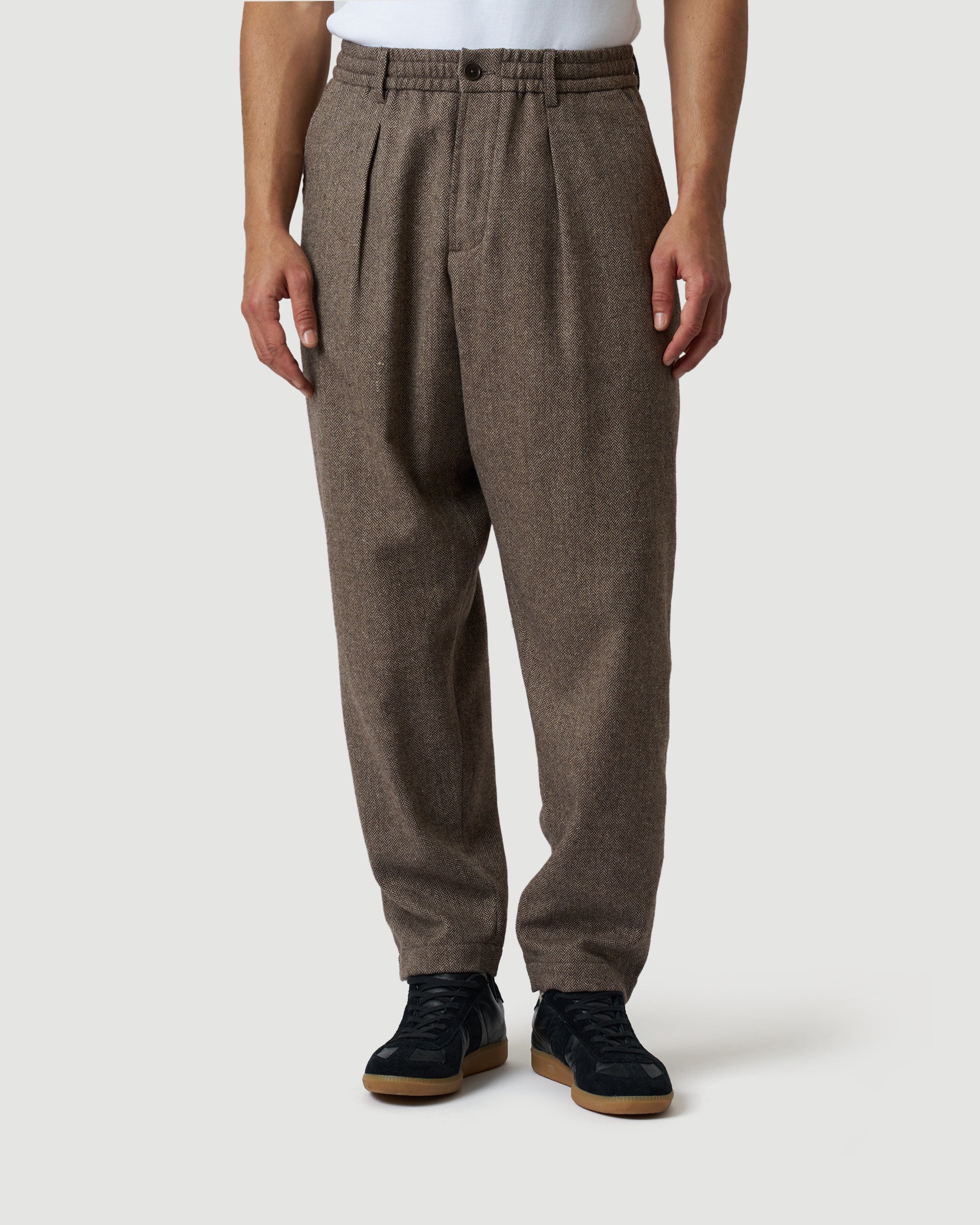 Universal Works Pleated Track Pant Brown Pants Men