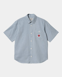 Carhartt WIP S/S Terrell Shirt Cotton Twill Stripe Bleach/Wax Shirt S/S Men
