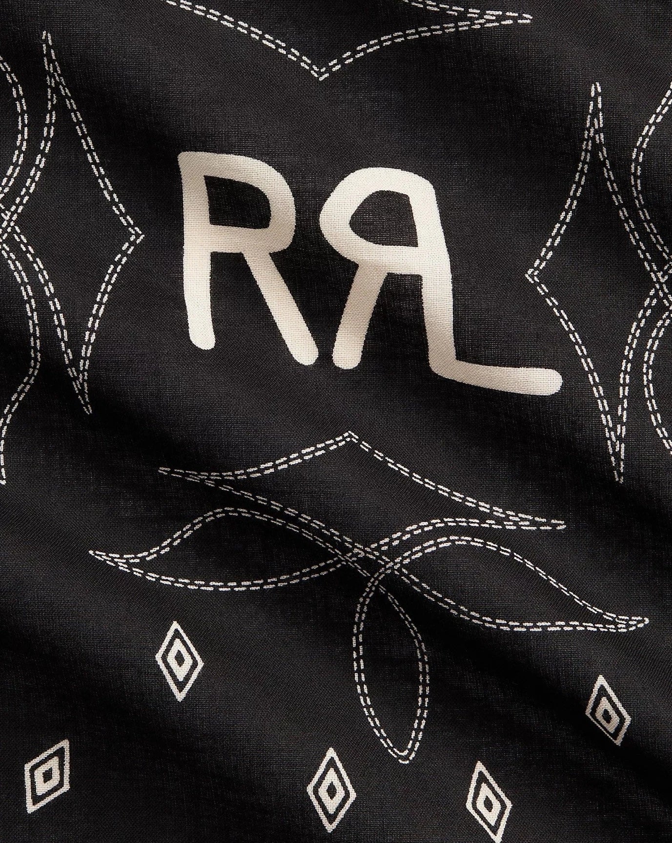 RRL Ranch Logo Bandana Black/Cream Bandanas