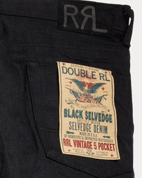 RRL Vintage Fit 5-Pocket Black on Black Denim Men