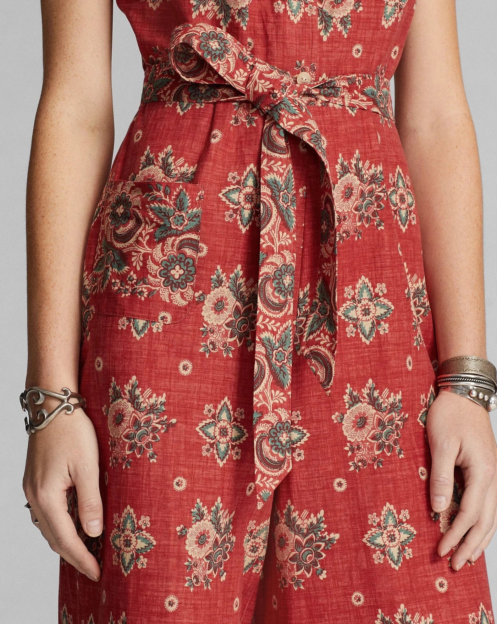 RRL Floral-Print Jumpsuit Faded Red/Multi Dress