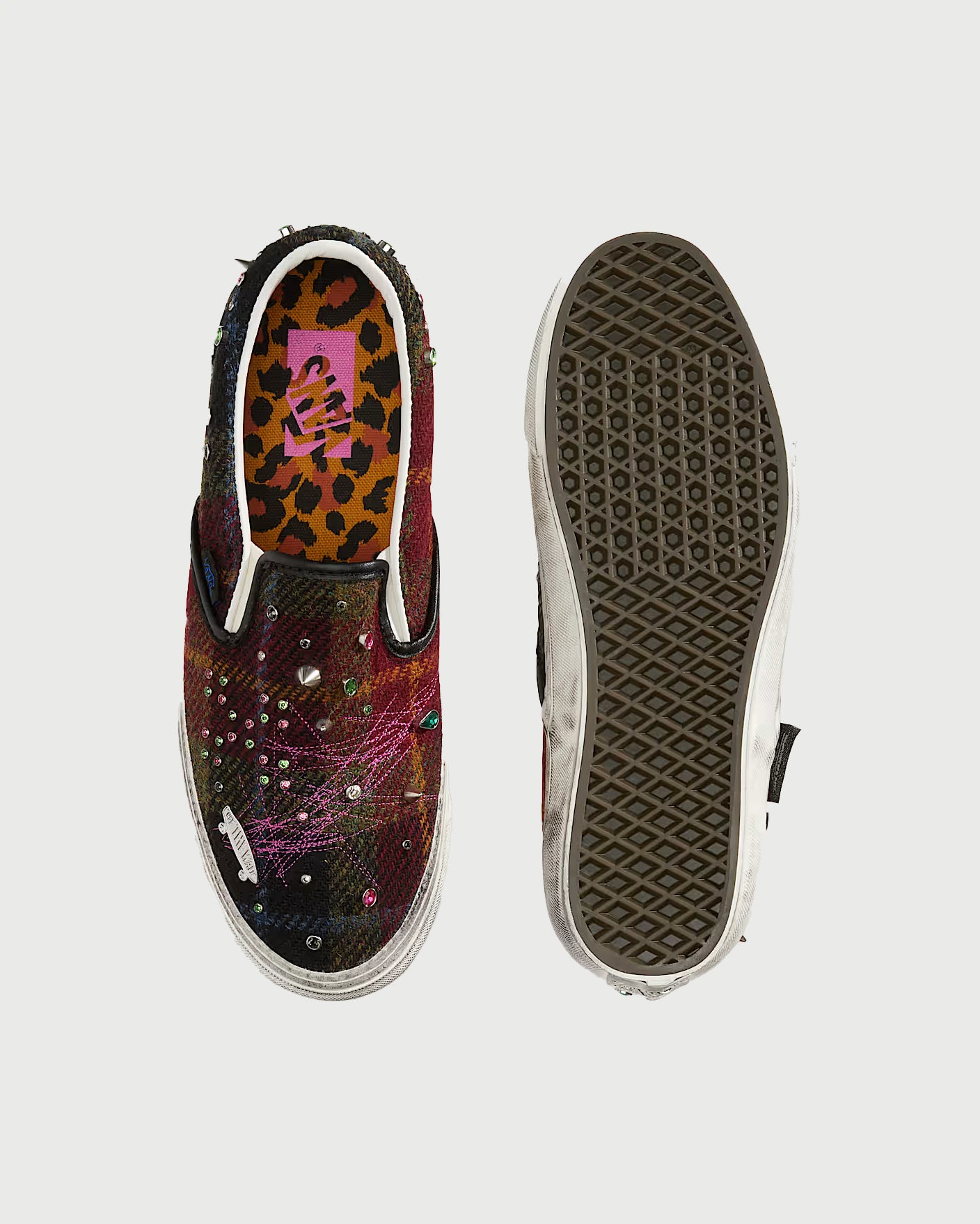 LX Slip On 98 Harris Tweed - Red/Blue