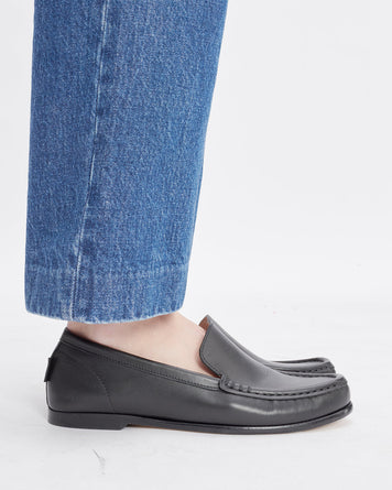 A.P.C. Mocassin Swan Black Shoes Leather Women