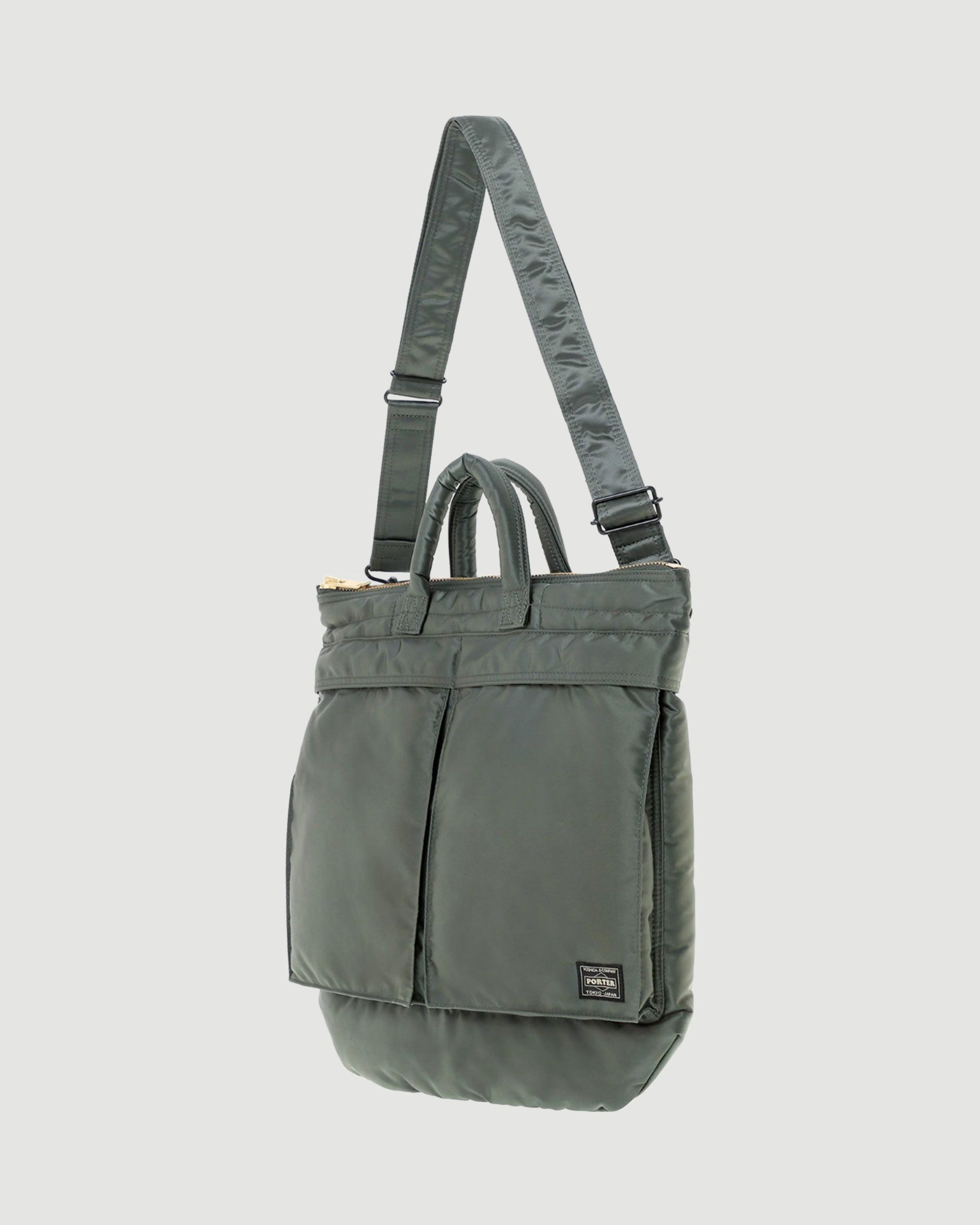 Porter Yoshida Tanker 2Way Helmet Bag (M) Sage Green Bags Unisex