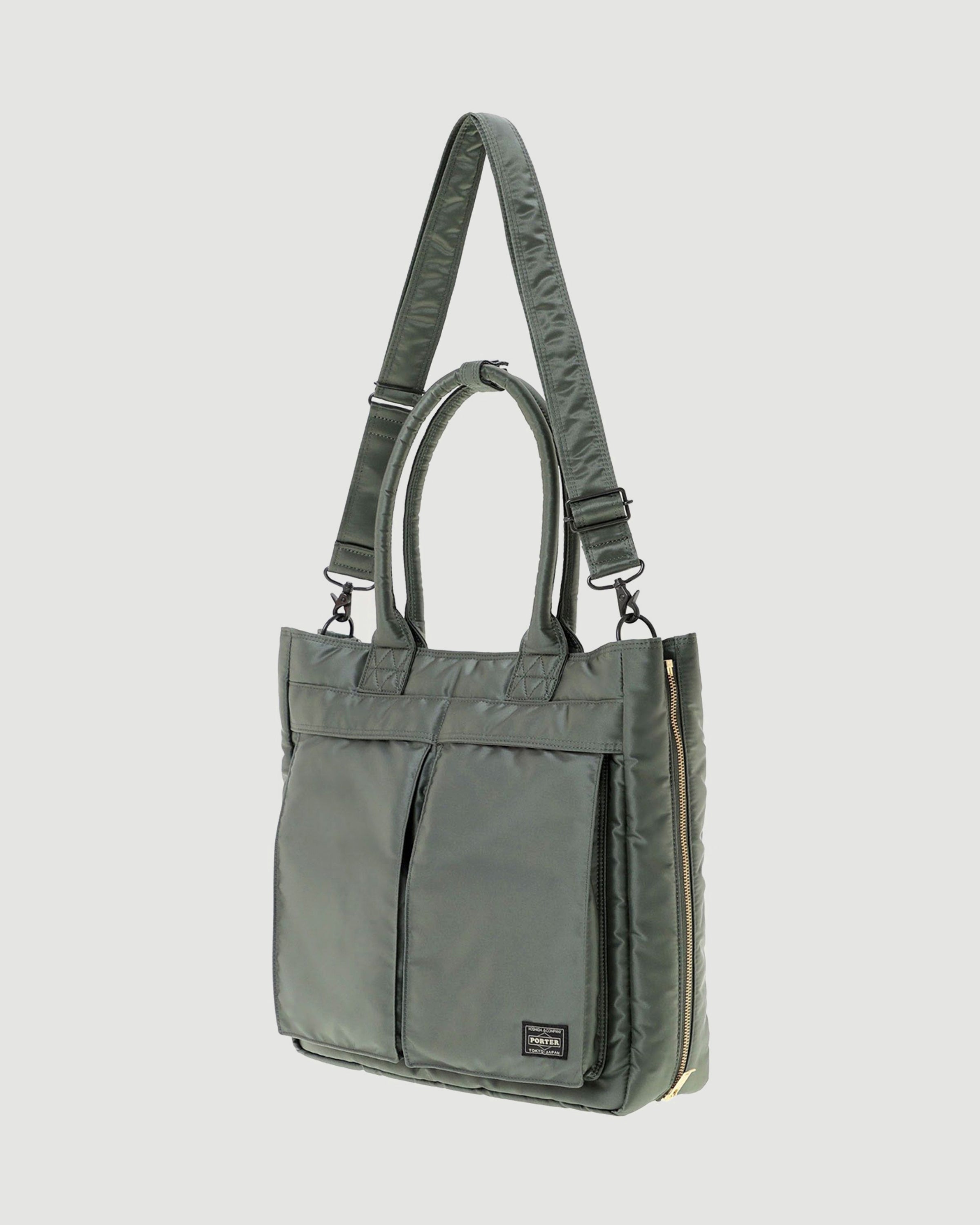 Porter Yoshida Tanker 2Way Tote Bag Sage Green Bags Unisex