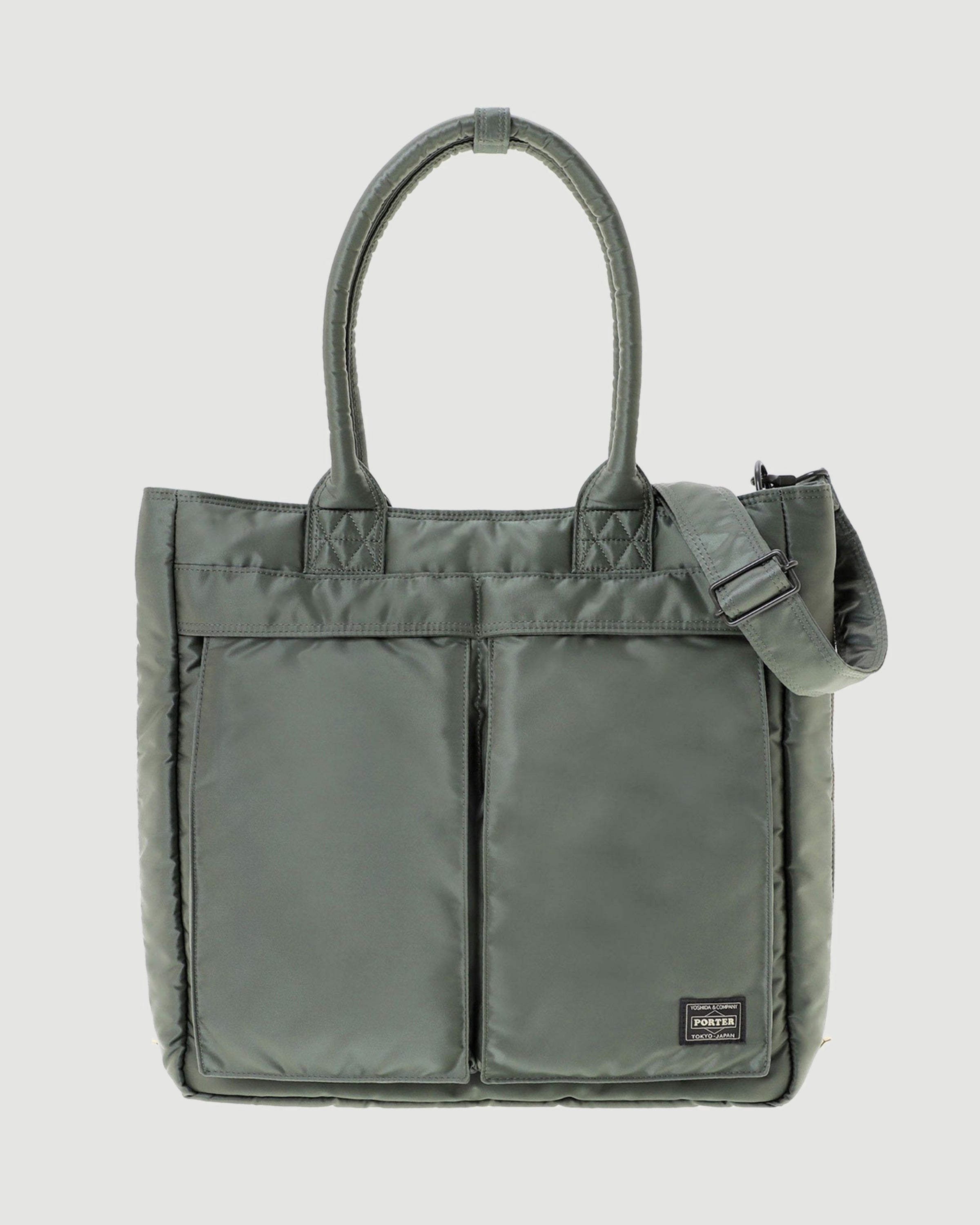 Porter Yoshida Tanker 2Way Tote Bag Sage Green Bags Unisex