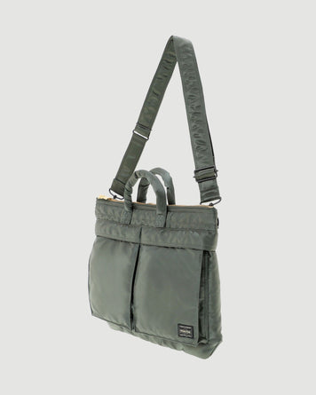 Porter Yoshida Tanker Short Helmet Bag (S) Sage Green Bags Unisex