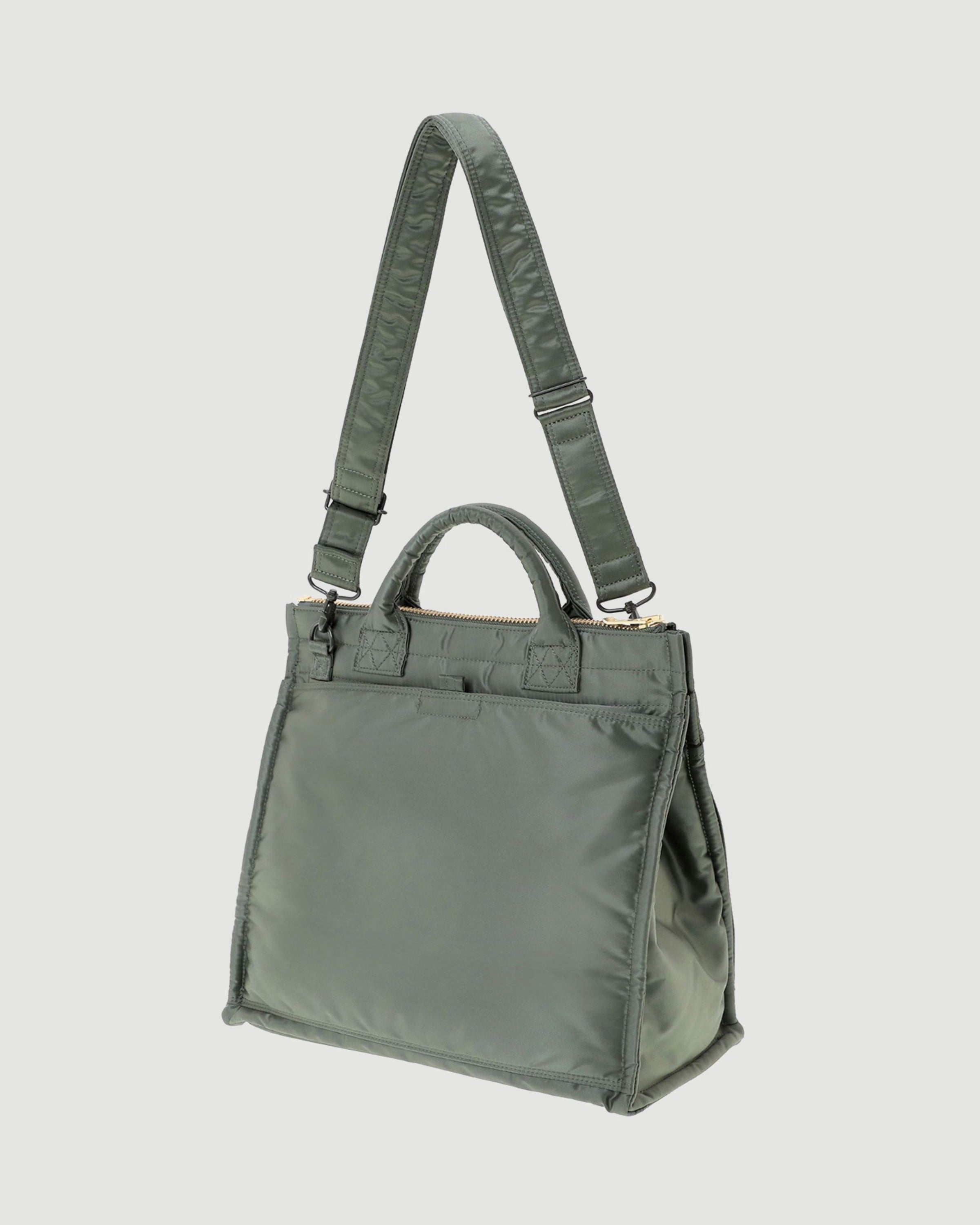 Porter Yoshida Tanker Vertical Tote Bag (L) Sage Green Bags Unisex