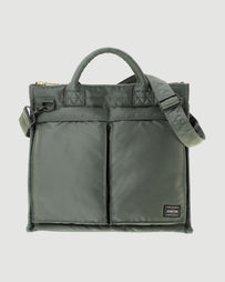 Porter Yoshida Tanker Vertical Tote Bag (L) Sage Green Bags Unisex