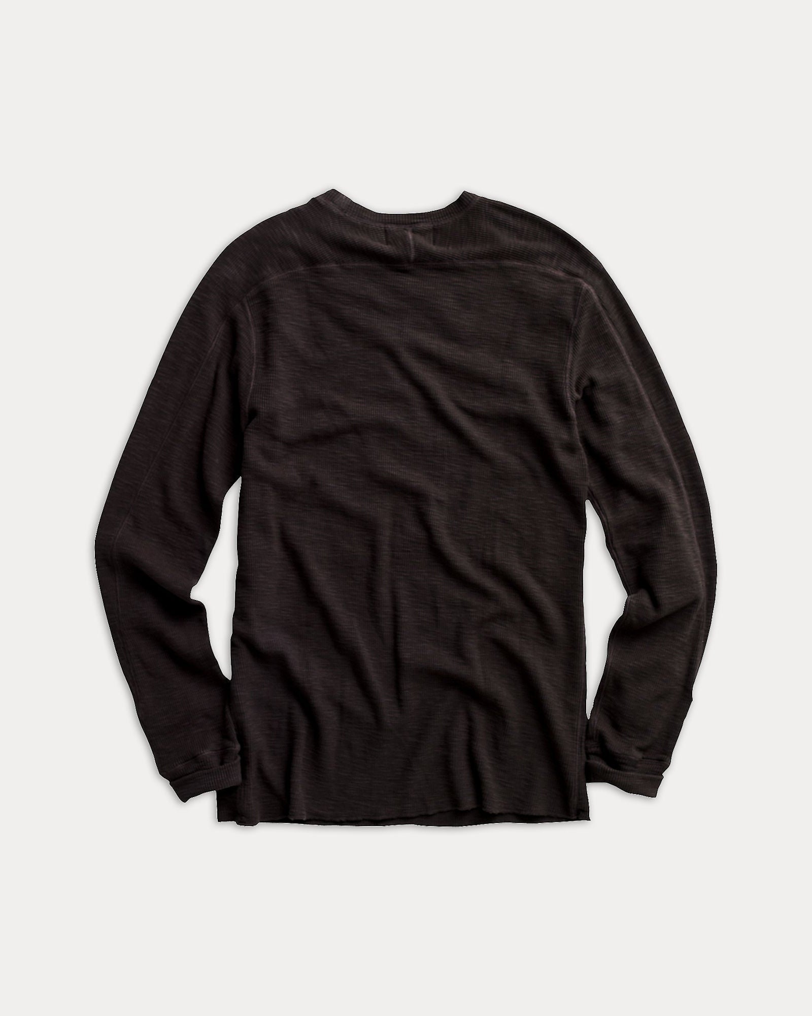 RRL Waffle Knit Crewneck Faded Black Knitwear Men