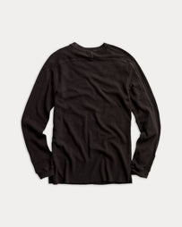 RRL Waffle Knit Crewneck Faded Black Knitwear Men