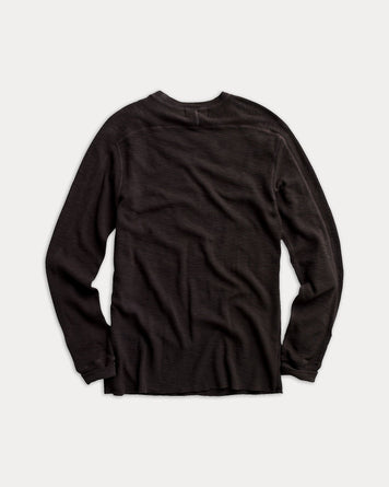 RRL Waffle Knit Crewneck Faded Black Knitwear Men