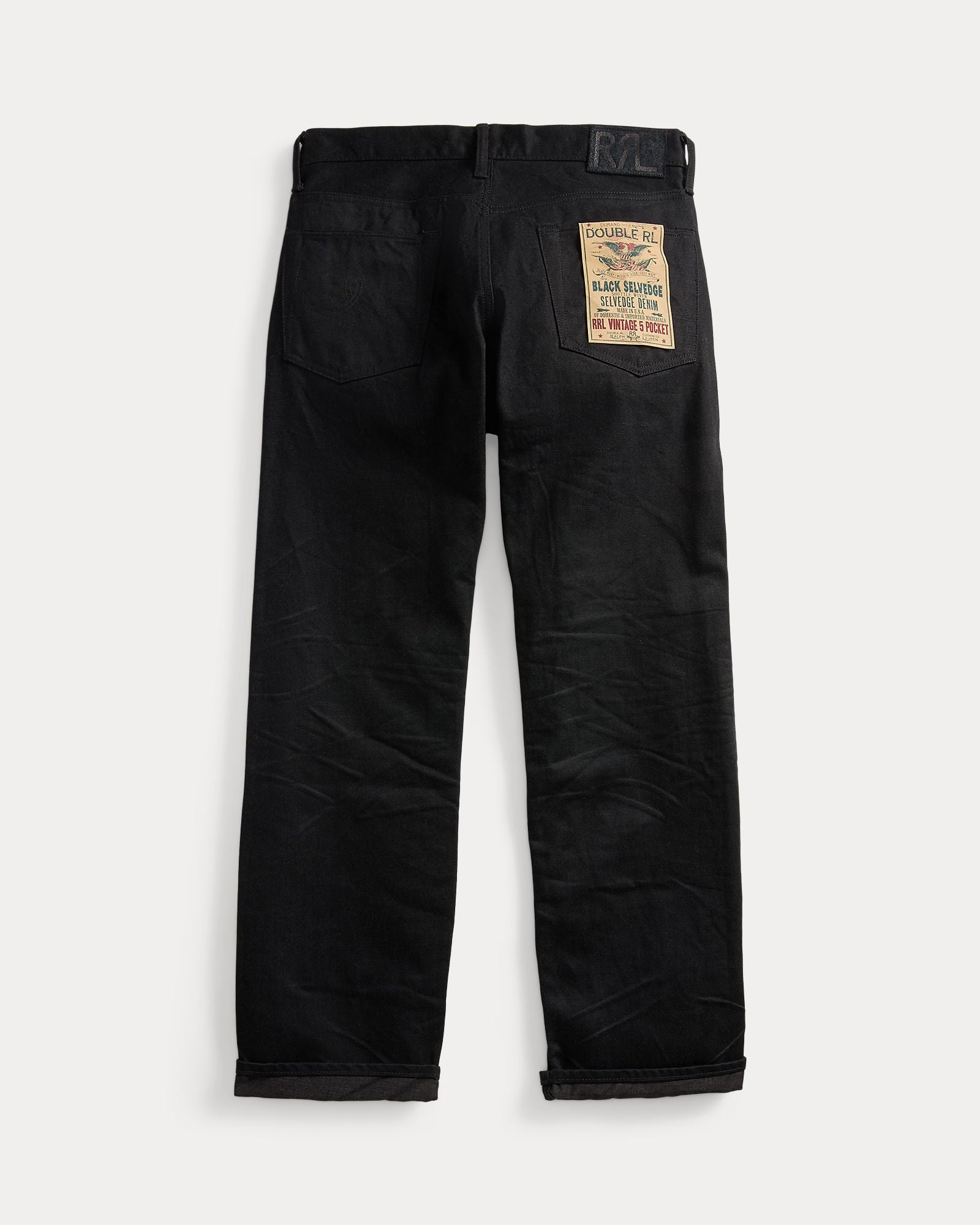 RRL Vintage Fit 5-Pocket Black on Black Denim Men