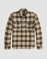 RRL Woven Sport Shirt Brown/Cream Shirt L/S Men
